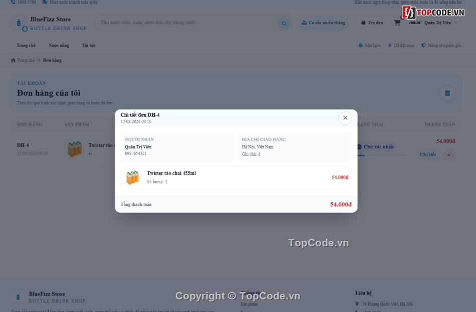 Đồ án,web bán nước,nước